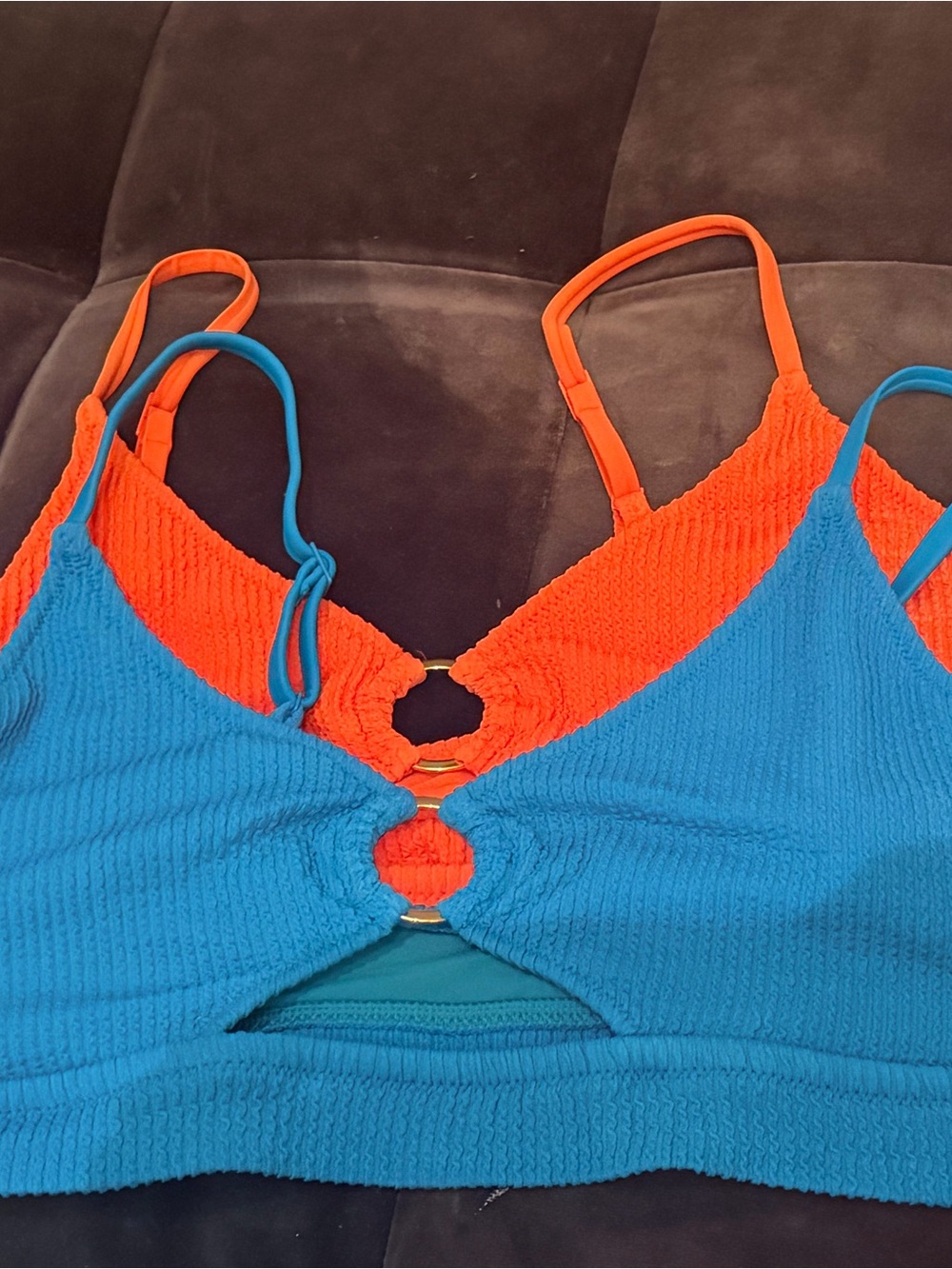 Aerie Bundle Blue & Coral Women's Bikini Top XXL